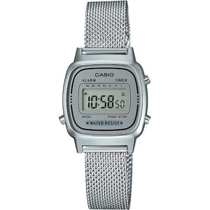 RELOJ CASIO RETRO VINTAGE MINI PLATA MALLA LA670WEM-7EF