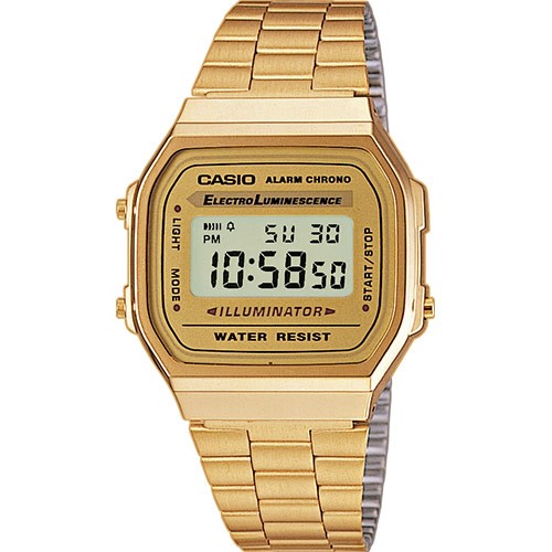 Reloj Casio Dorado Retro Unisex – Estilo Vintage Icónico que Nunca Pasa de Moda A168WG-9EF