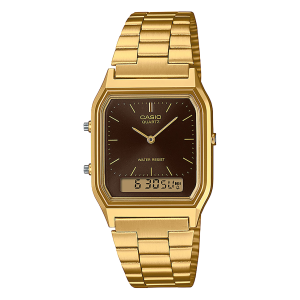 Reloj Casio Retro dorado esfera Marrón Analógico-Digital AQ-230GA-5AMQYES
