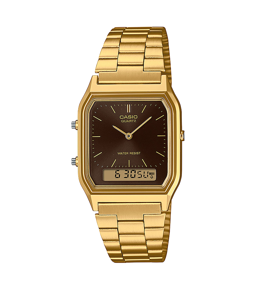 Reloj Casio Retro dorado esfera Marrón Analógico-Digital AQ-230GA-5AMQYES